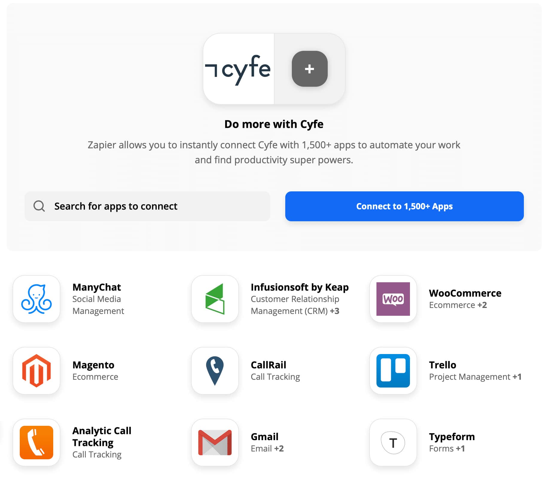 Dashboard Landing Page - Cyfe